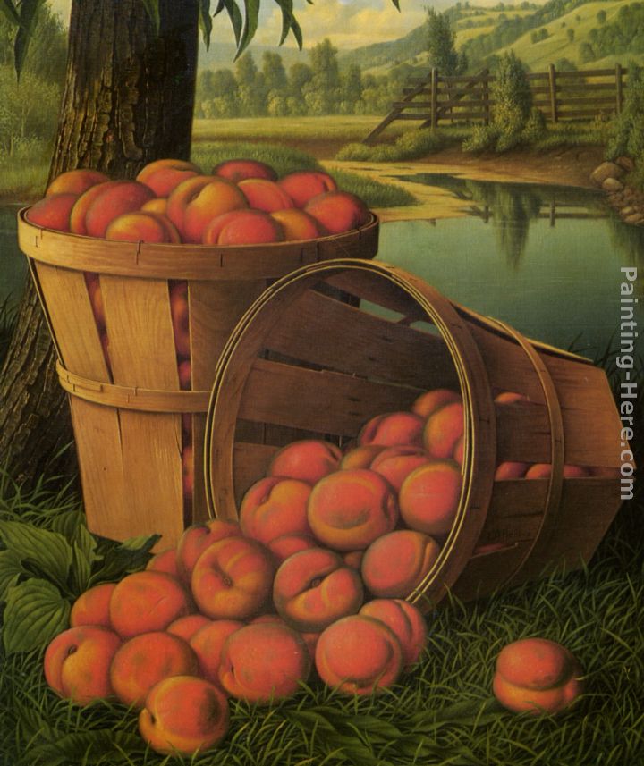 Bushels of Peaches Under a Tree painting - Levi Wells Prentice Bushels of Peaches Under a Tree art painting